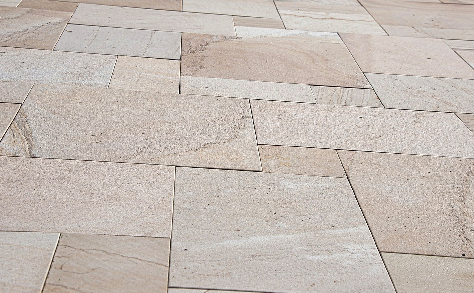 Natural stone floor tiles